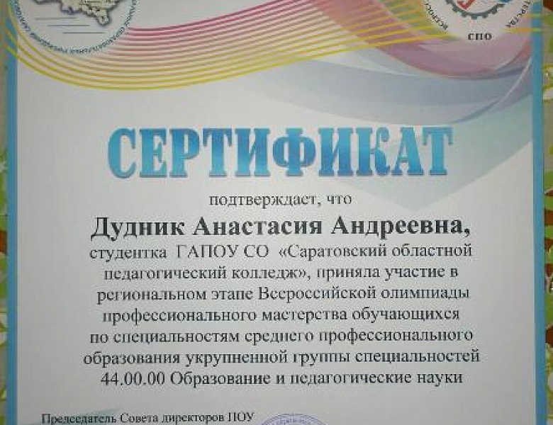 Результаты Всероссийской Олимпиады профессионального мастерства 